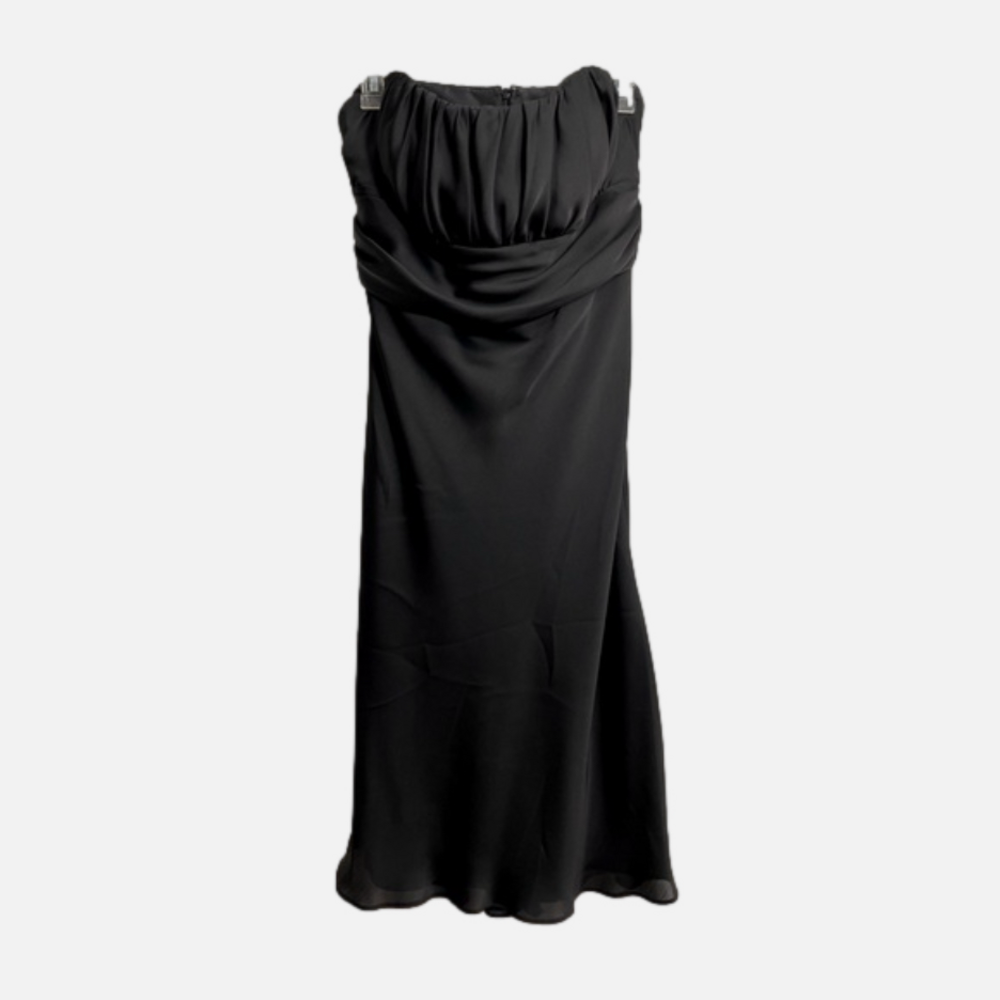 Black Strapless Formal Midi Dress, David’s Bridal, Size 14, LIKE NEW